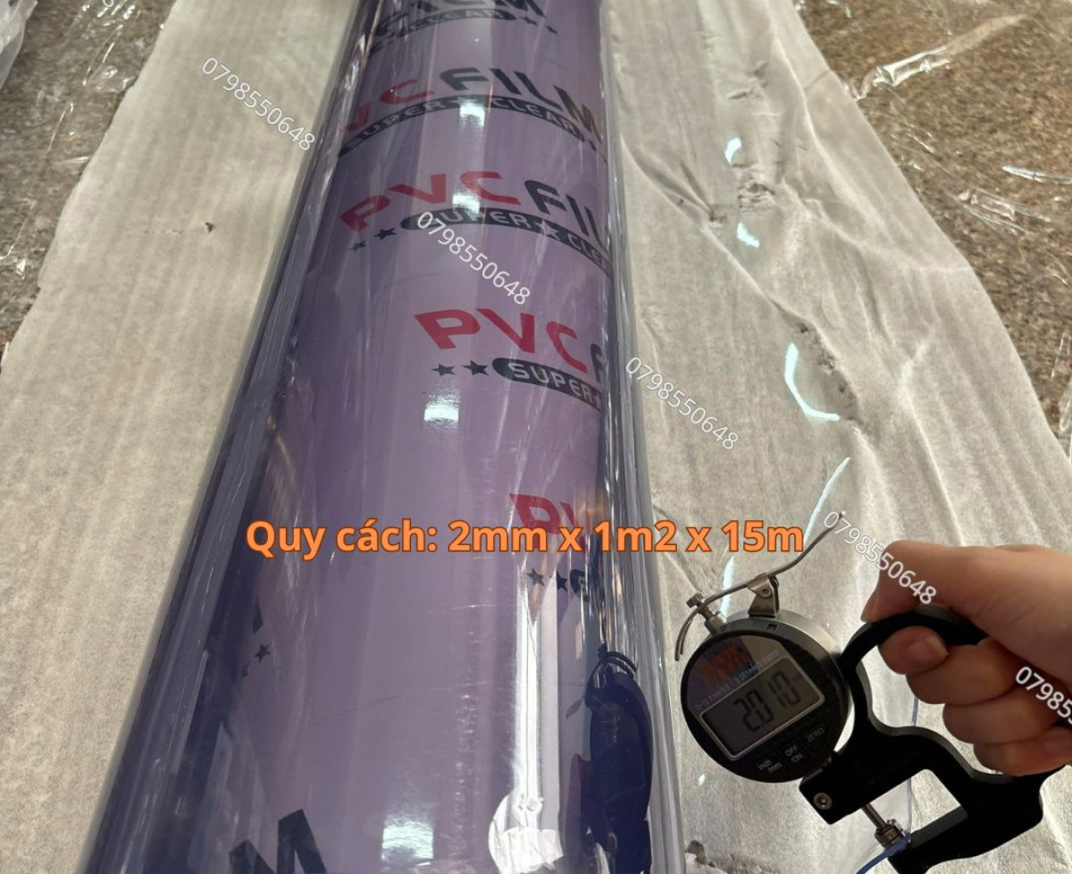 Màng nhựa Pvc dẻo 2mm x 1m2 x 15m, hàng sẵn kho