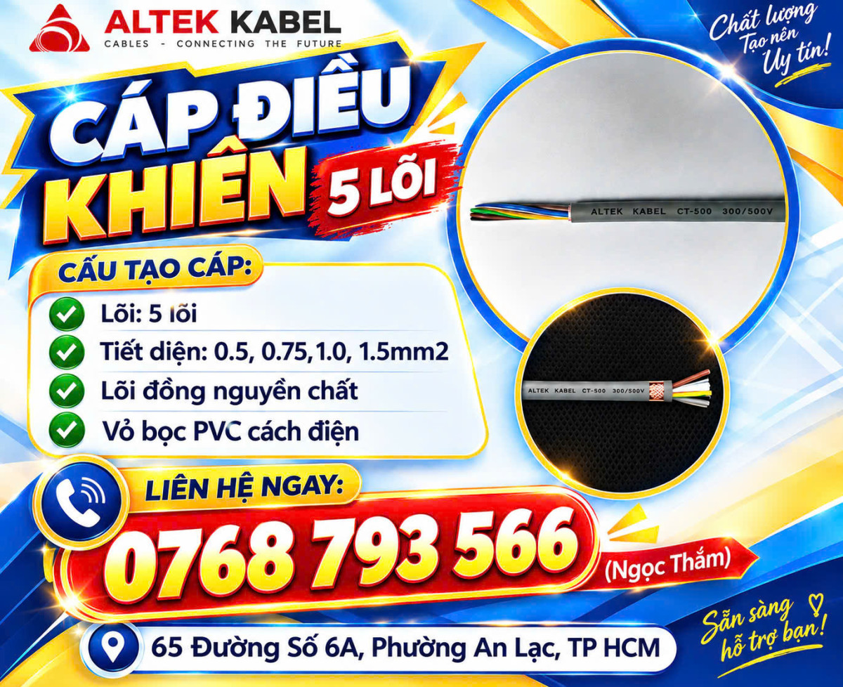 Cáp Điều Khiển 5 Lõi ALTEK KABEL