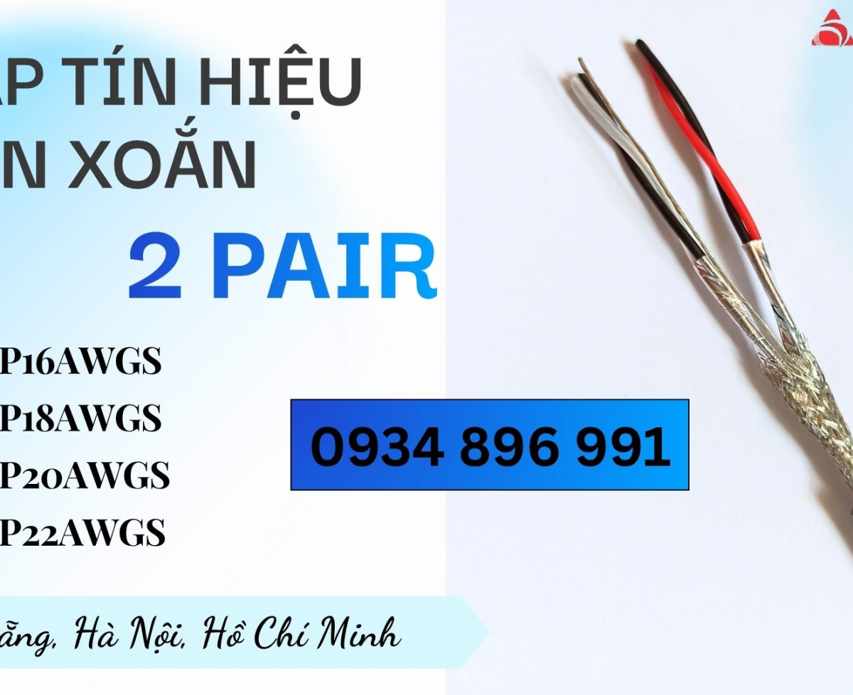 Cáp vặn xoắn 2 Pair 18 AWG – Phân phối Quảng Nam, Đà Nẵng, Bình Định