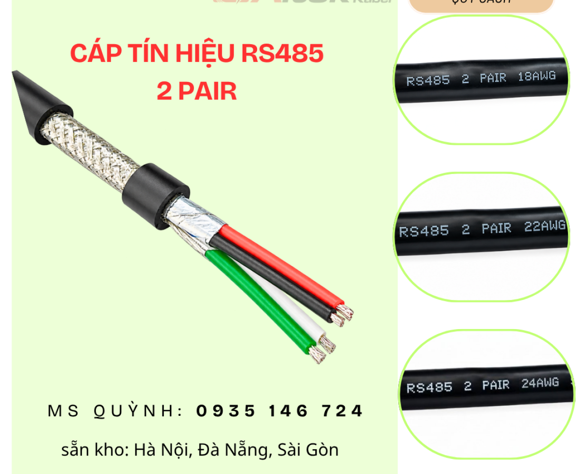 Cáp tín hiệu ALTEK KABEL RS485 2 Pair 18awg, 1p22awg, 1p24awg