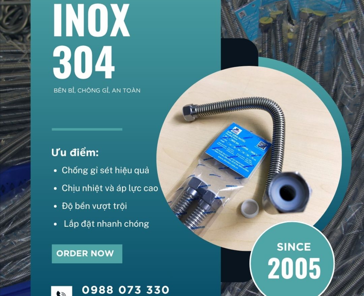 Dây Dẫn Nước Inox 304 | Chống Gỉ Sét – Chịu Nhiệt – Độ Bền Cao