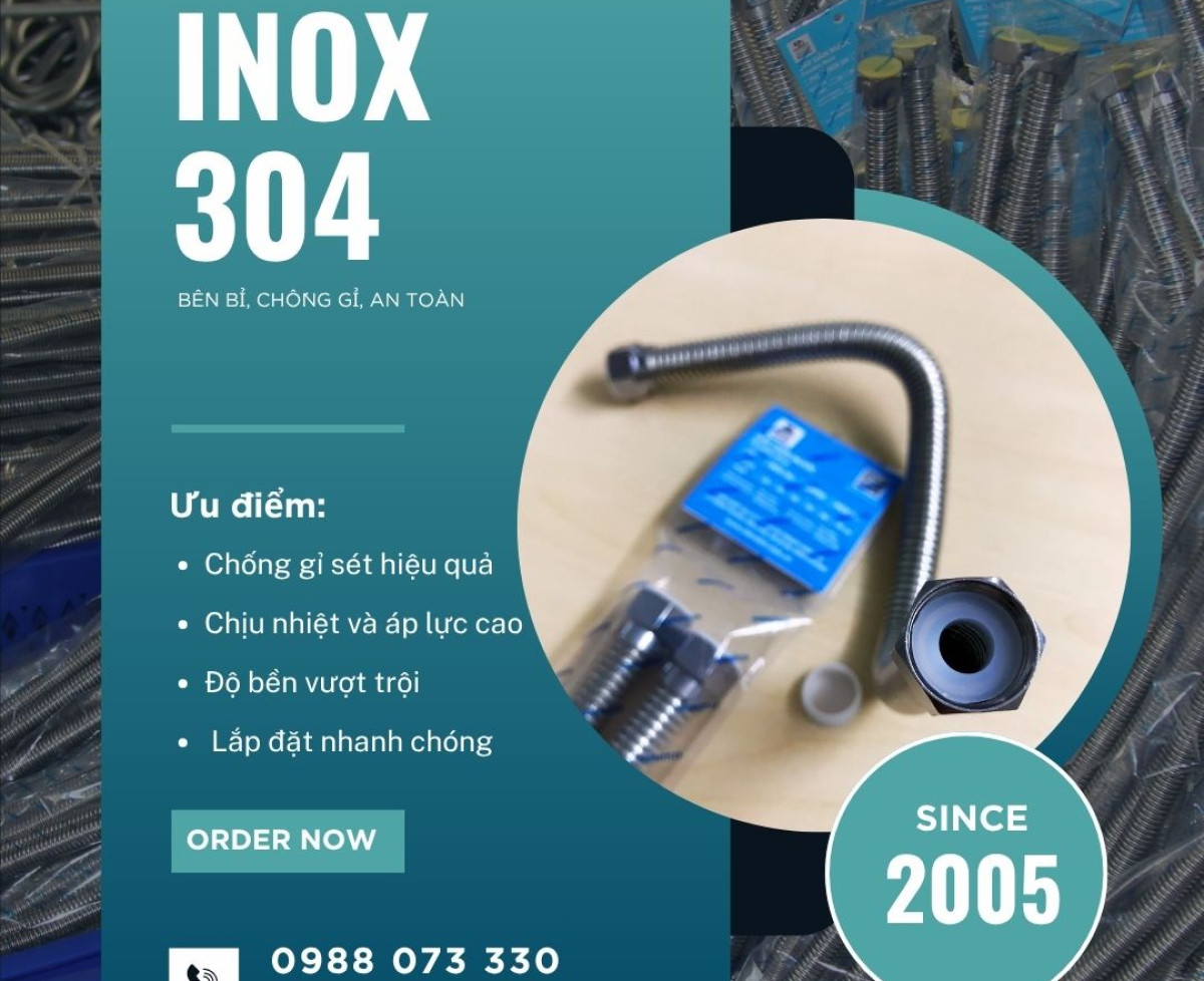 Dây Dẫn Nước Inox 304 | Chống Gỉ Sét – Chịu Nhiệt – Độ Bền Cao