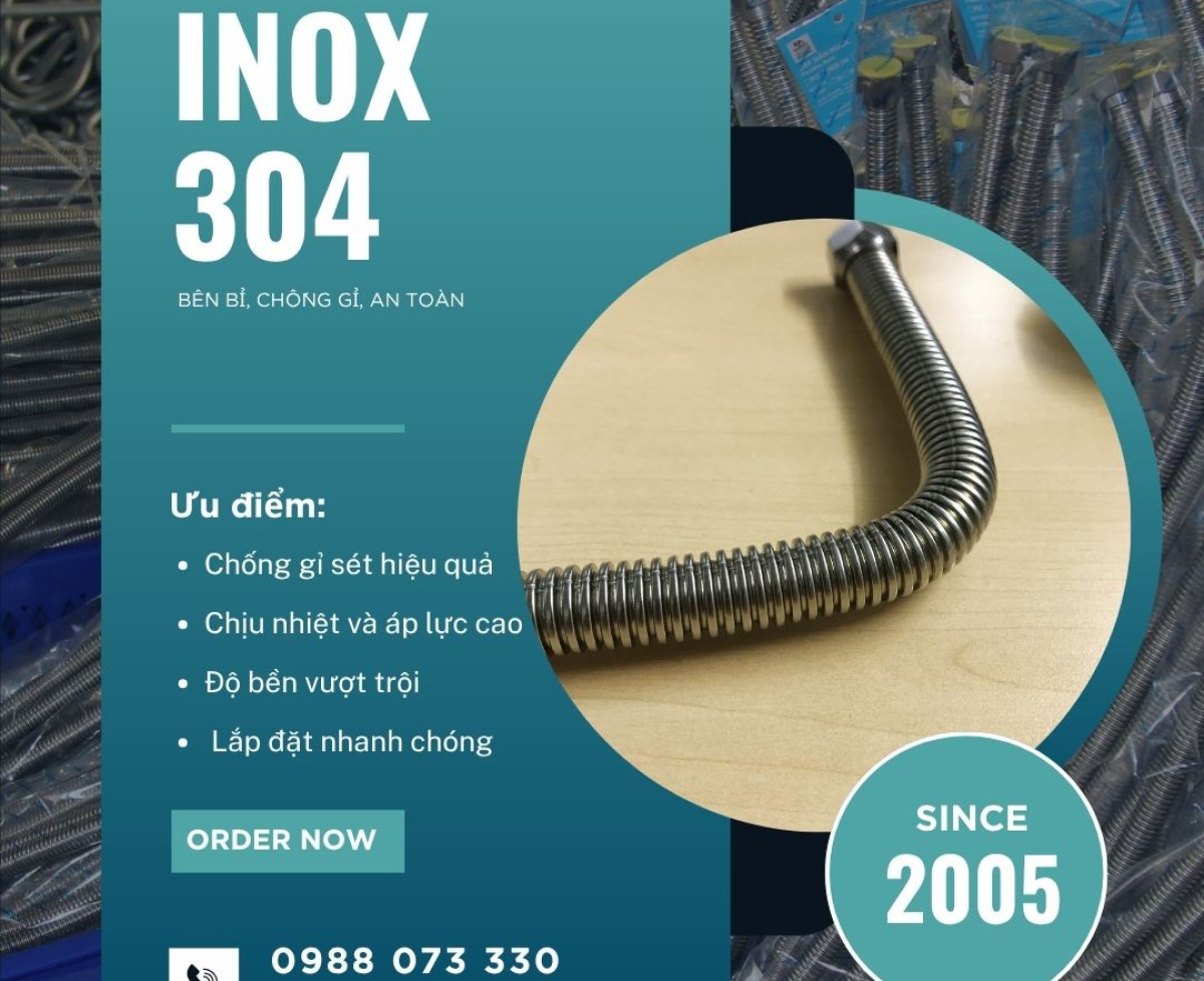 Dây Dẫn Nước Inox 304 | Chống Gỉ Sét – Chịu Nhiệt – Độ Bền Cao