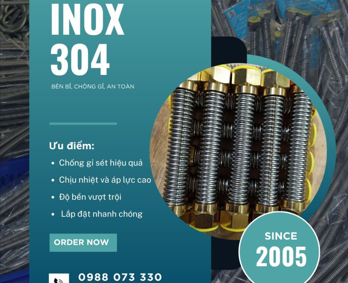 Dây Dẫn Nước Inox 304 | Chống Gỉ Sét – Chịu Nhiệt – Độ Bền Cao