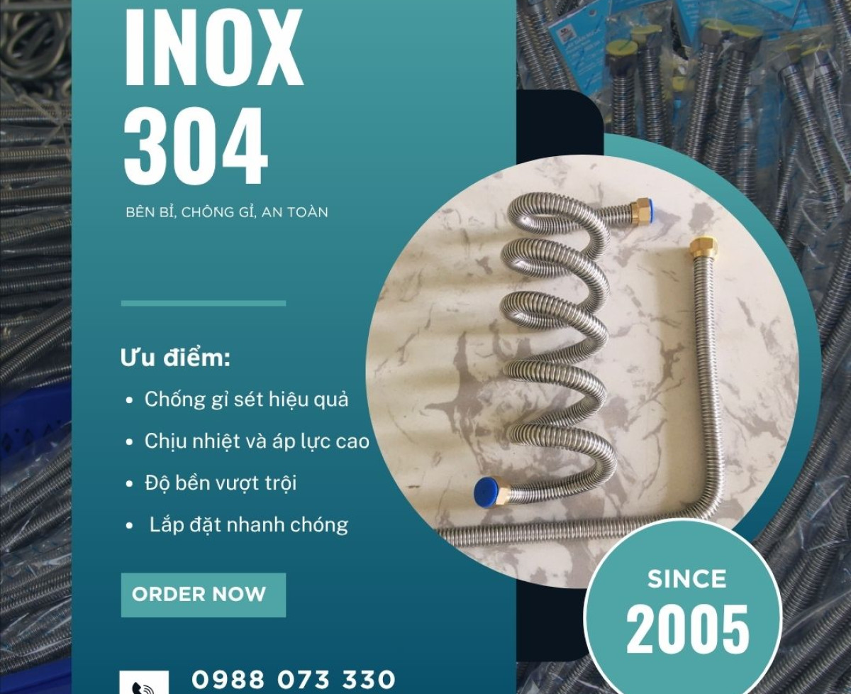 Dây Dẫn Nước Inox 304 | Chống Gỉ Sét – Chịu Nhiệt – Độ Bền Cao