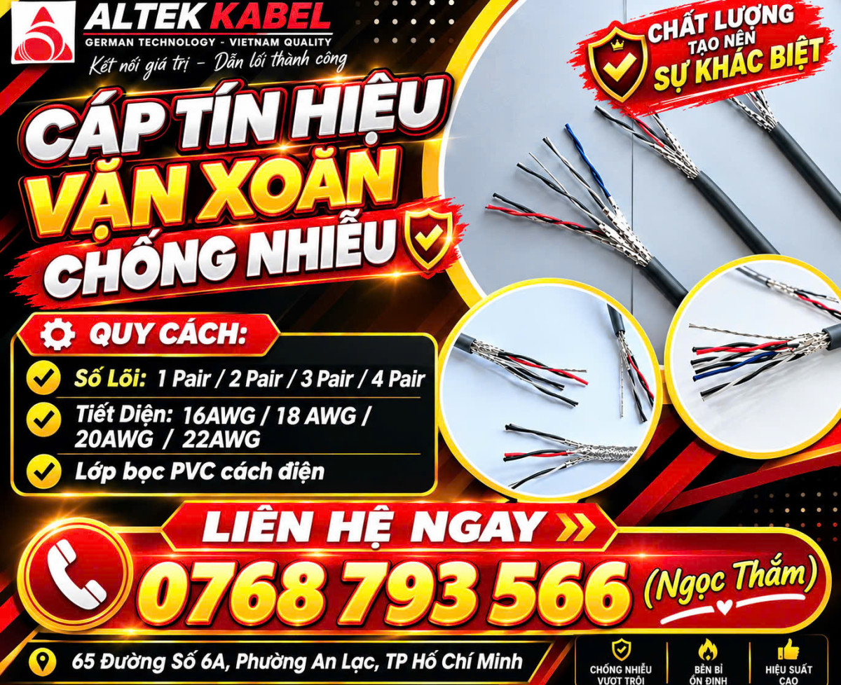 Cáp Tín Hiệu Vặn Xoắn Chống Nhiễu ALTEK KABEL - Đa Dạng Quy Cách