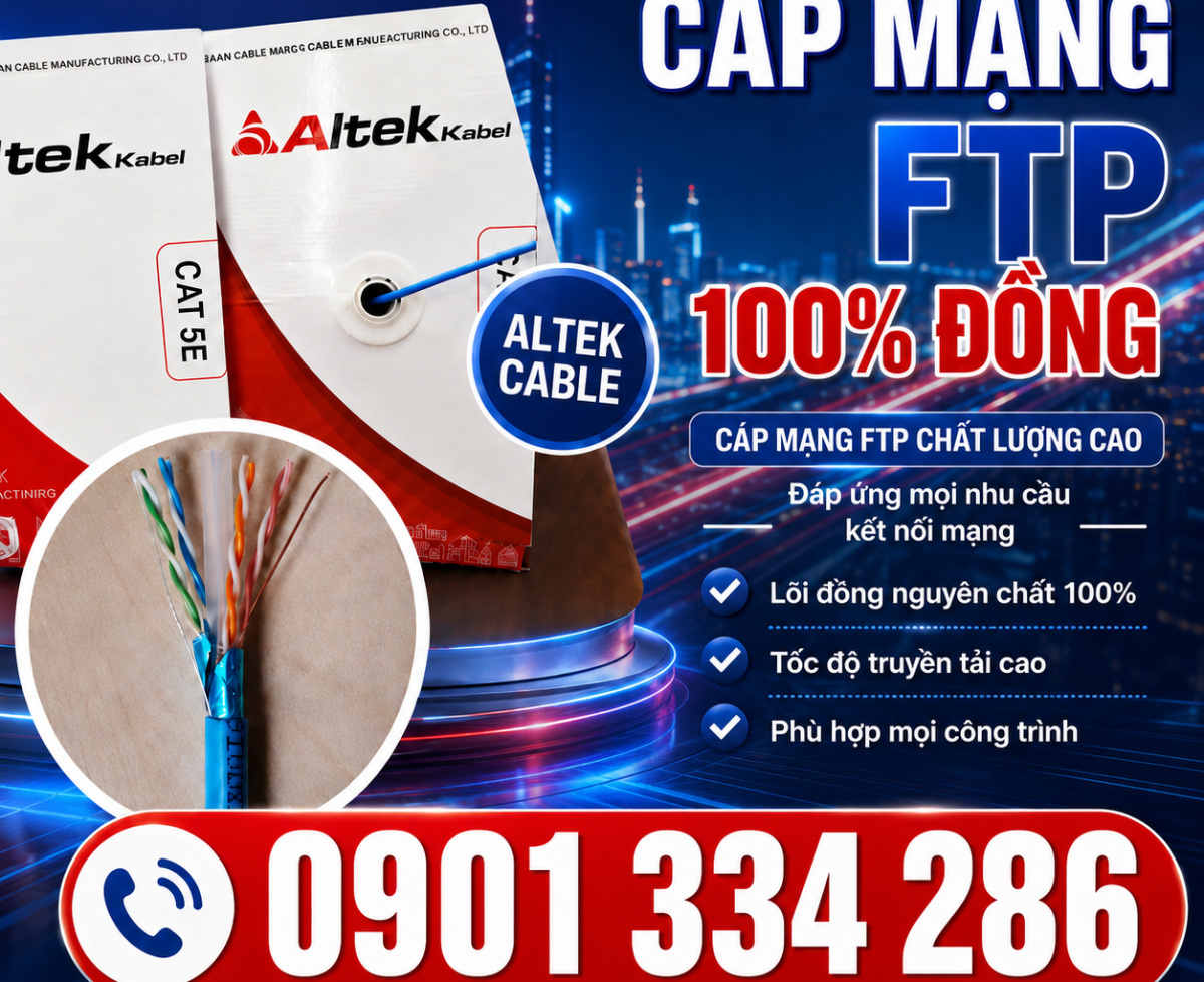 Cáp Mạng FTP Cat5E Cat6 4 Pair 100% Đồng ALTEK KABEL