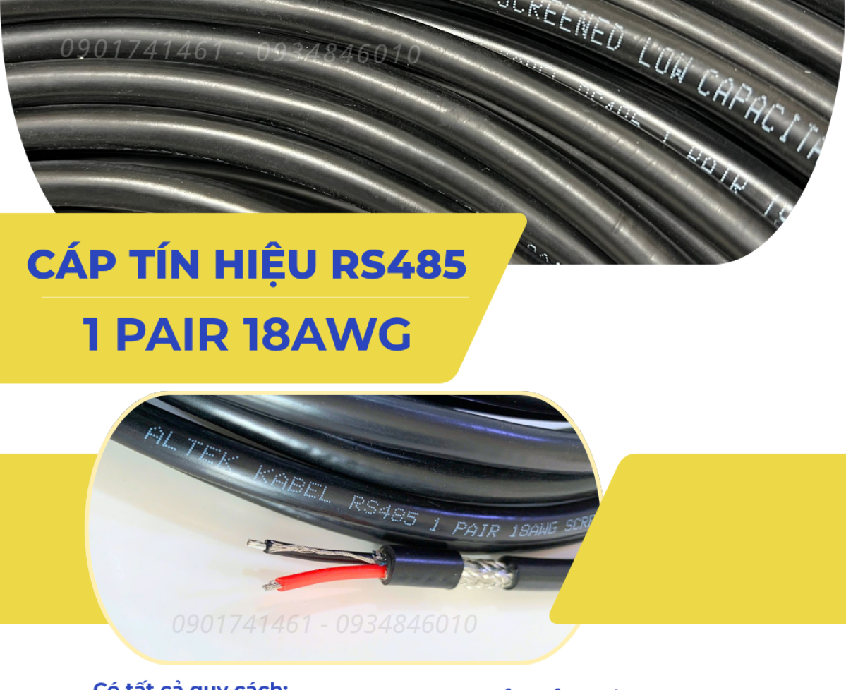 Cáp RS485 1 Pair 18AWG Altek Kabel sẵn Đà Nẵng, HCM, Hà Nội