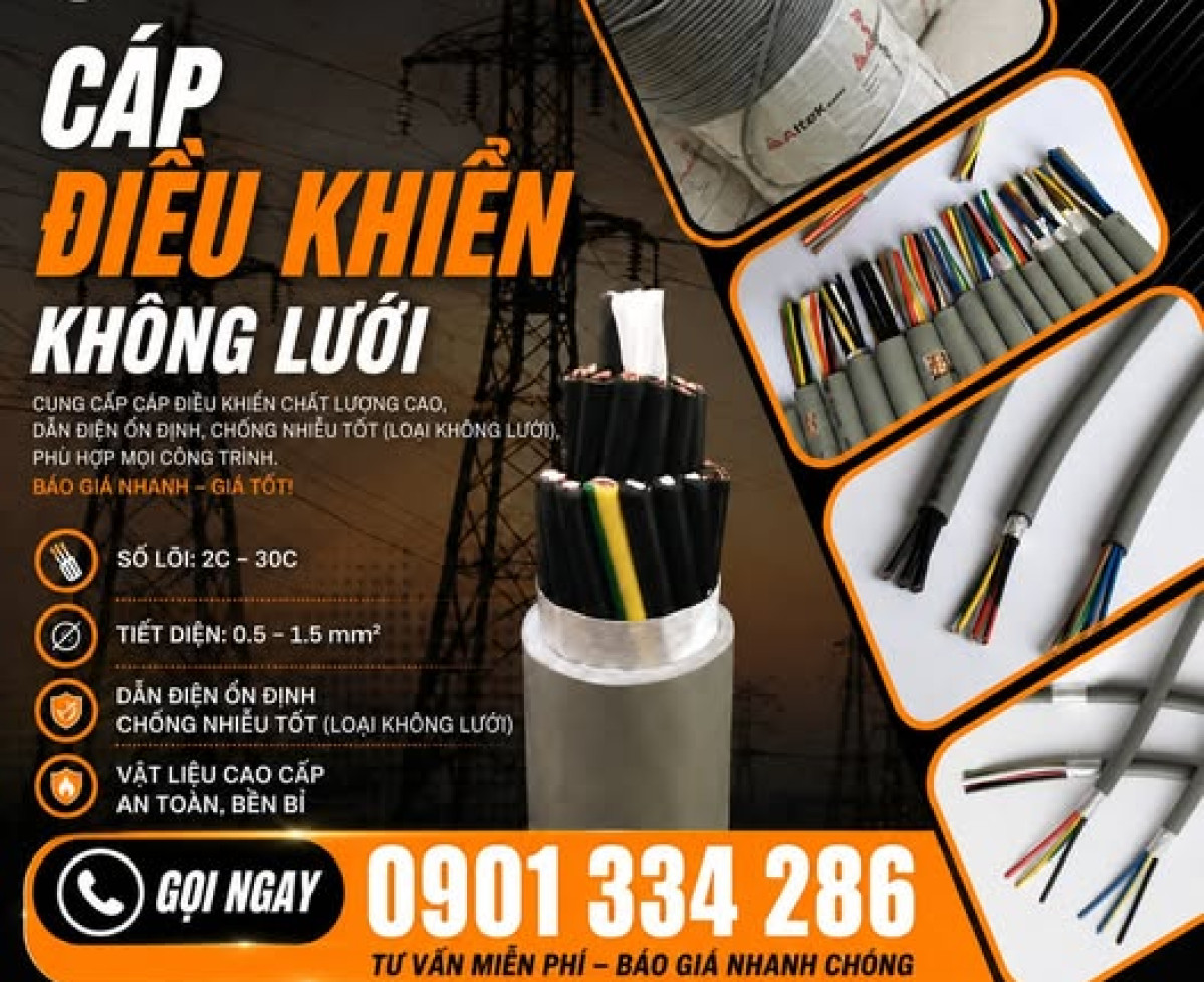Cáp Điều Khiển Không Lưới Chống Nhiễu 2x0.5mm², 2x0.75mm², 2x1.0mm², 2x1.5mm² ALTEK KABEL