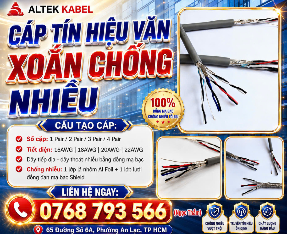 Cáp Tín Hiệu Vặn Xoắn Chống Nhiễu ALTEK KABEL - Truyền Tín Hiệu Ổn Định