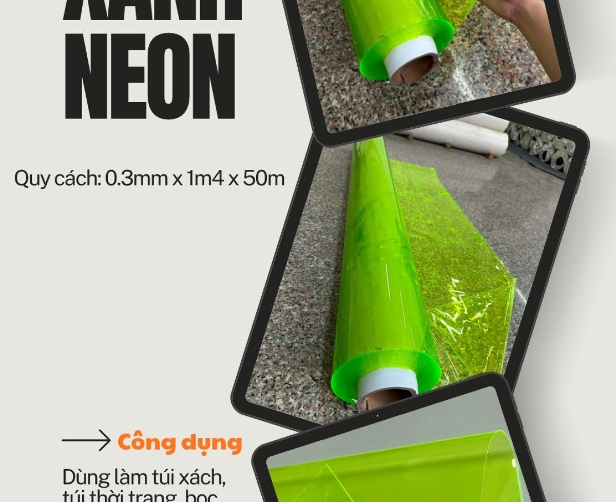 Siêu phẩm bùng nổ thị trường - màng pvc xanh Neon thời thượng