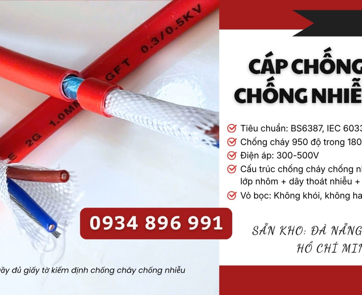 Cáp Chống Cháy Chống Nhiễu 2x2.5 Mm2 Giao Ngay Hà Nội, Bắc Ninh, Hưng Yên.