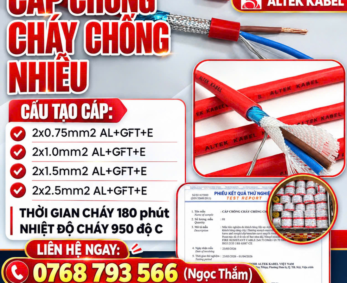 Cáp Chống Cháy Chống Nhiễu ALTEK KABEL - Hàng Chất Lượng, Chống Cháy Tốt