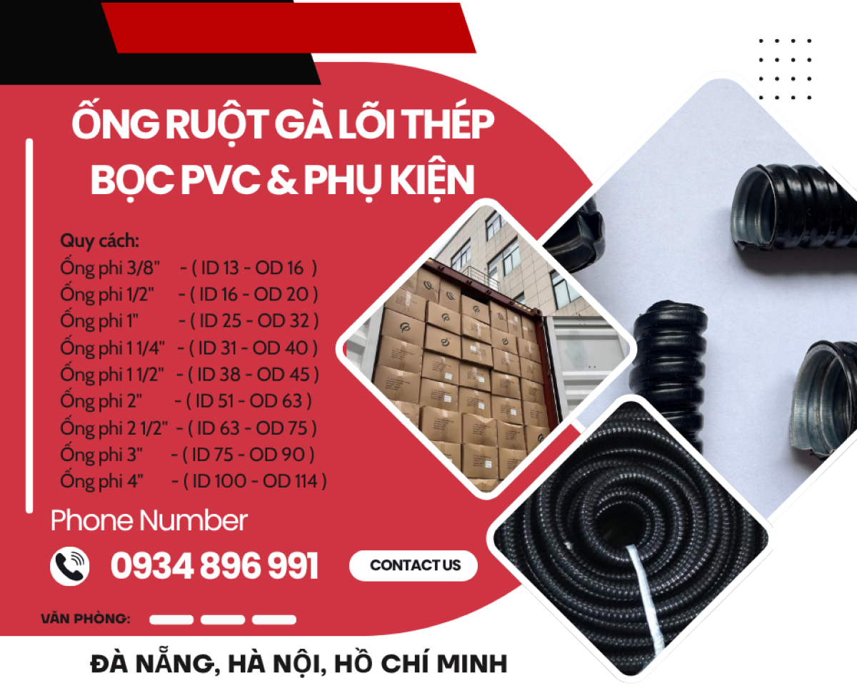 Ống Kẽm Bọc Thép Phi 45 & Đầu Nối Chính Hãng – Có Hàng Bình Dương, Cần Thơ, Long An