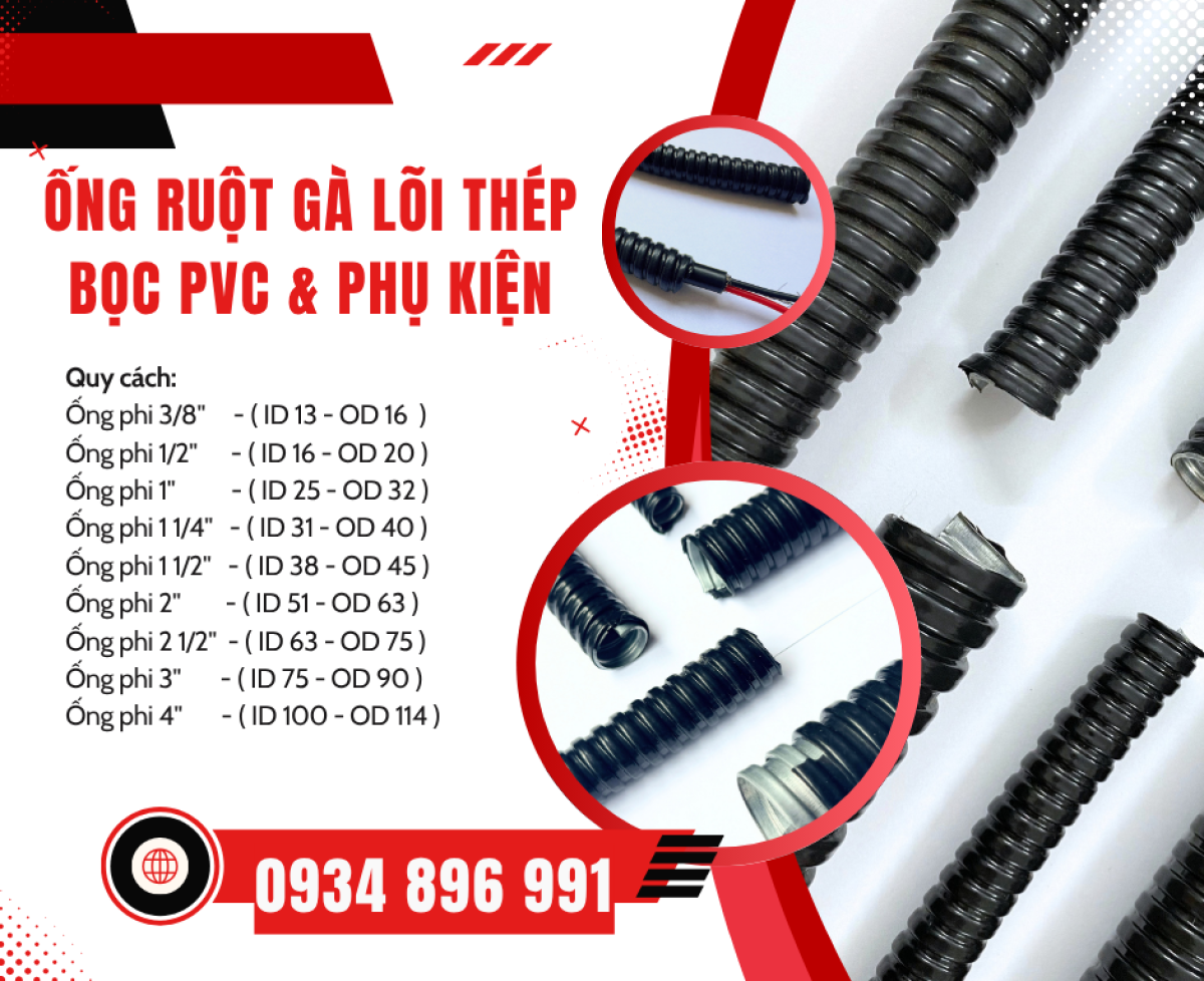 Ống Ruột Gà Lõi Thép Phi 20 & Phụ Kiện Đầy Đủ – Giao Nhanh Quảng Bình, Quảng Ngãi, Quảng Nam