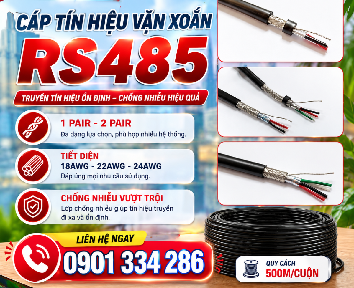 Cáp Tín Hiệu Vặn Xoắn RS485 Chống Nhiễu 1 Pair 18 AWG, 2 Pair 18 AWG ALTEK KABEL